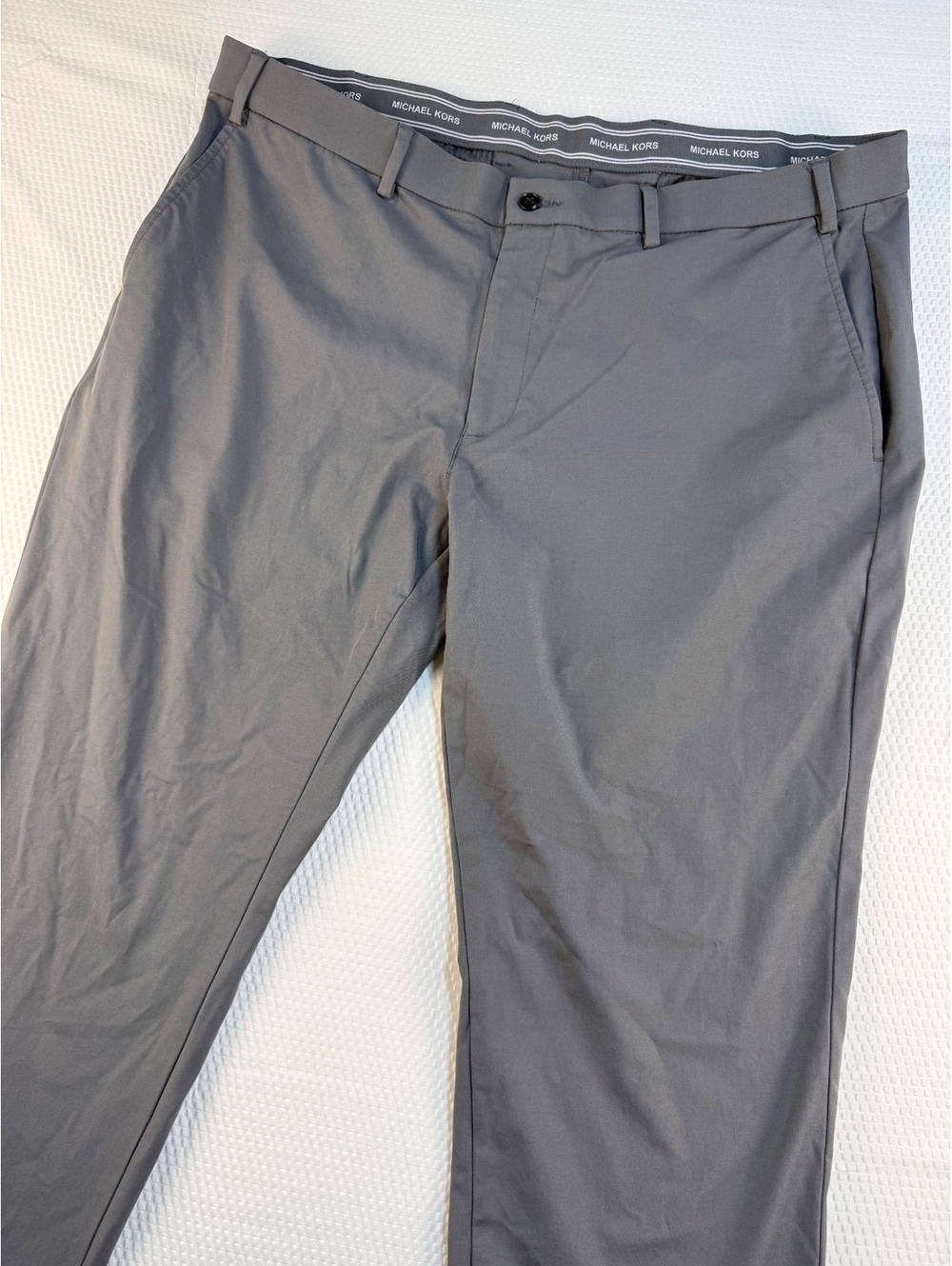Michael Kors Mens 38x30 Gray Performance Stretch Pants Classic Fit Minimalist